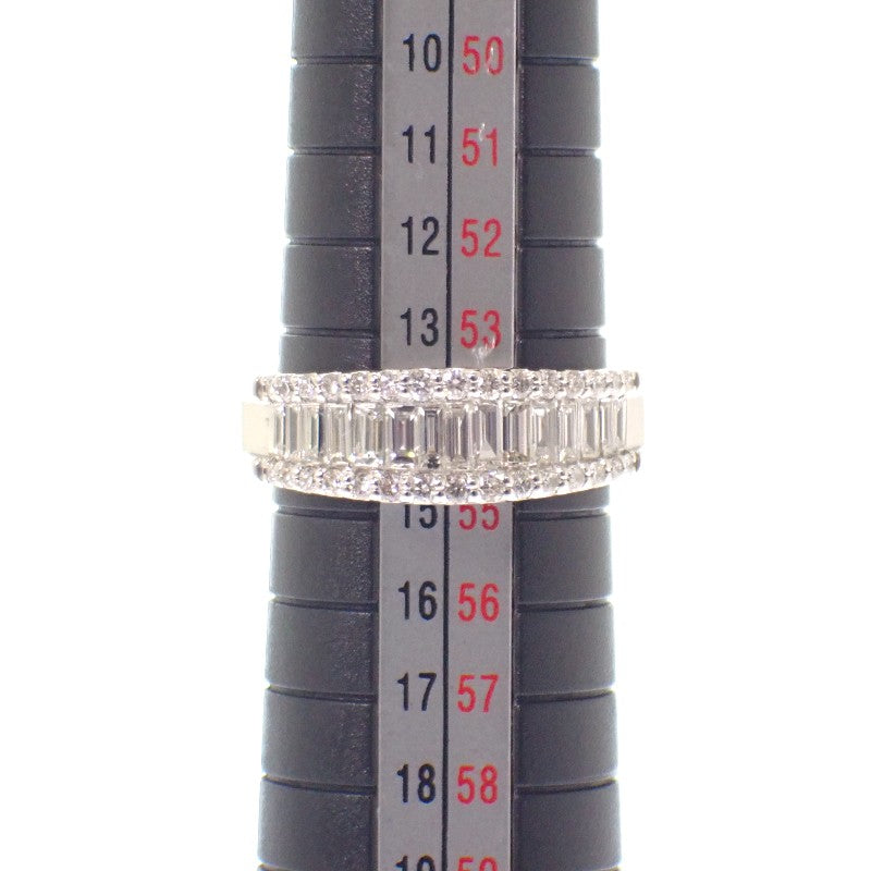 デザインジュエリー ハーフエタニティ 14号 リング Pt950プラチナ ダイヤモンド レディース【中古】【Aランク】