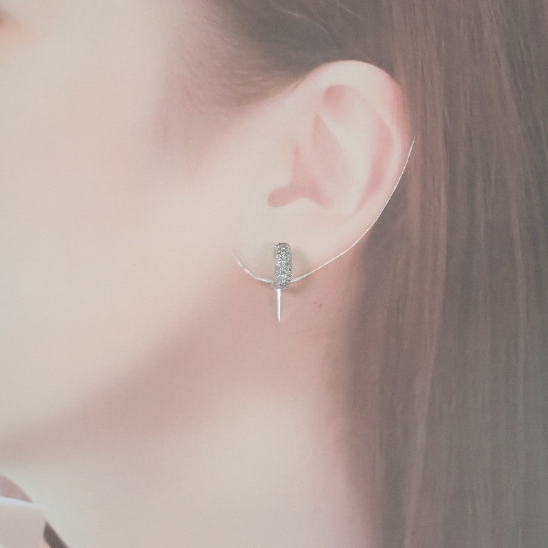 デザインジュエリー ピアス K18ホワイトゴールド ダイヤモンド レディース【中古】【Aランク】