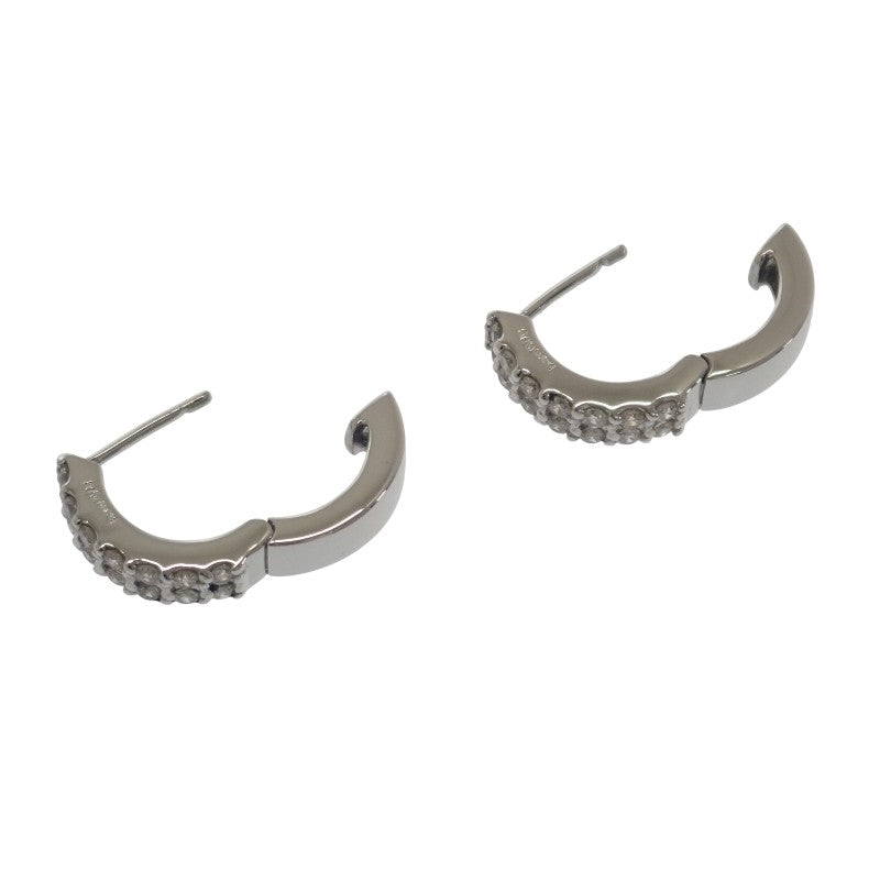 デザインジュエリー パヴェ フープ ピアス Pt900プラチナ ダイヤモンド レディース【中古】【Aランク】