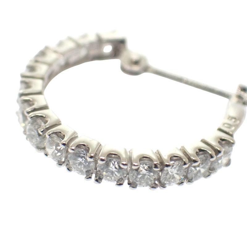 デザインジュエリー フープ ピアス Pt900プラチナ ダイヤモンド レディース【中古】【Aランク】