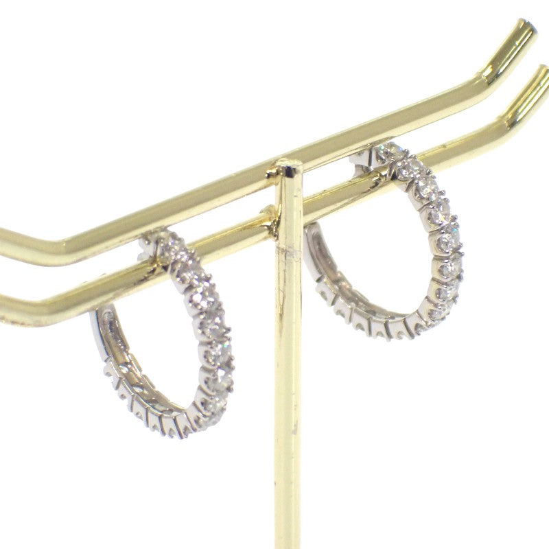 デザインジュエリー フープ ピアス Pt900プラチナ ダイヤモンド レディース【中古】【Aランク】