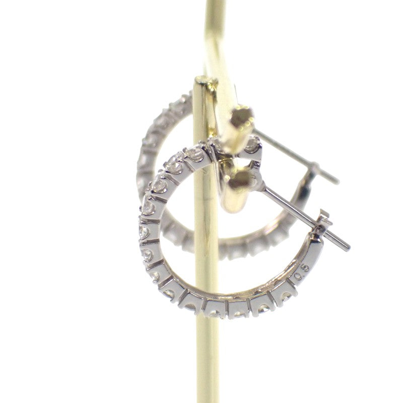 デザインジュエリー フープ ピアス Pt900プラチナ ダイヤモンド レディース【中古】【Aランク】
