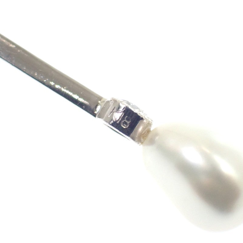 デザインジュエリー スイング ピアス K18ホワイトゴールド K14ホワイトゴールド ダイヤモンド パール レディース【中古】【Aランク】