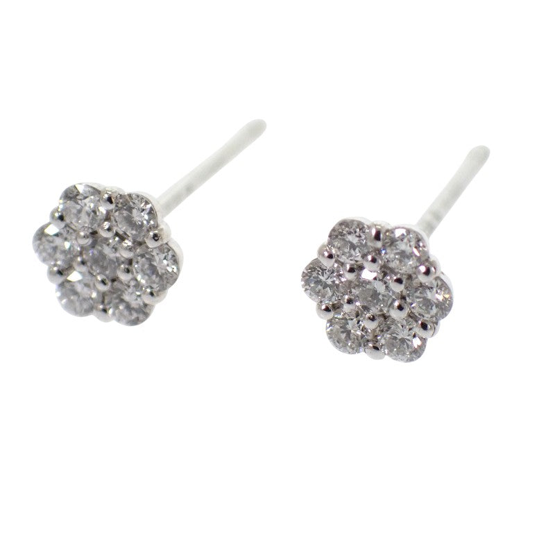 Design Jewelry Stud Earrings Pt900 Platinum Diamond Ladies