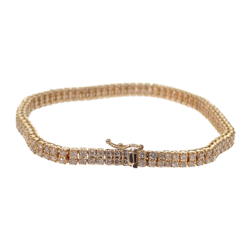 デザインジュエリー テニスブレス ブレスレット K18イエローゴールド ダイヤモンド メンズ レディース【中古】【Aランク】