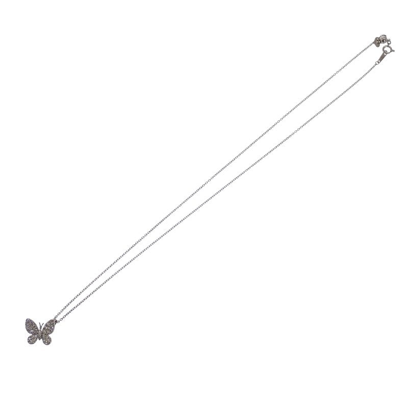 デザインジュエリー パピヨン ネックレス K18ホワイトゴールド ダイヤモンド レディース【中古】【Aランク】