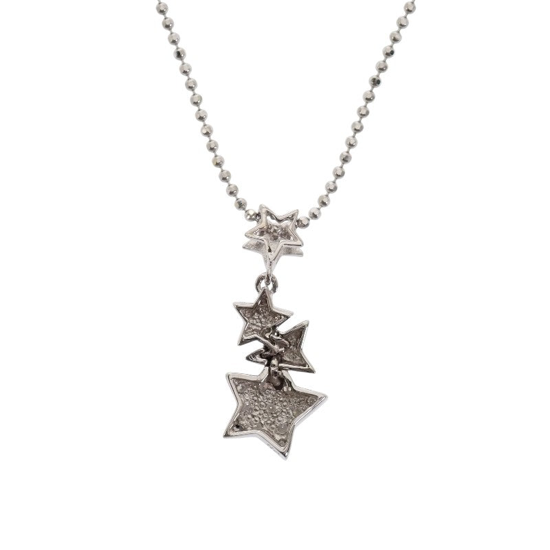 K18WG デザインジュエリー スター ネックレス K18ホワイトゴールド ダイヤモンド レディース【中古】【Aランク】