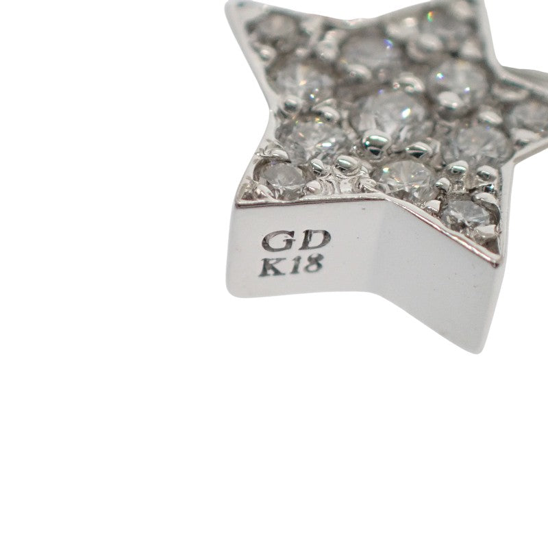 K18WG デザインジュエリー スター ネックレス K18ホワイトゴールド ダイヤモンド レディース【中古】【Aランク】