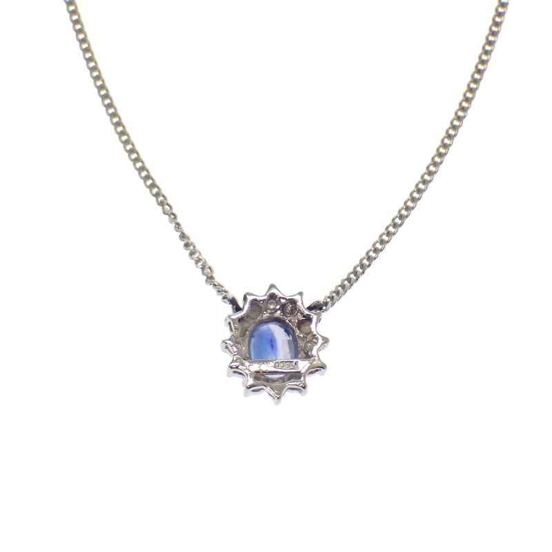 デザインジュエリー ネックレス Pt900プラチナ Pt850プラチナ ブルー サファイア ダイヤモンド レディース【中古】【Aランク】