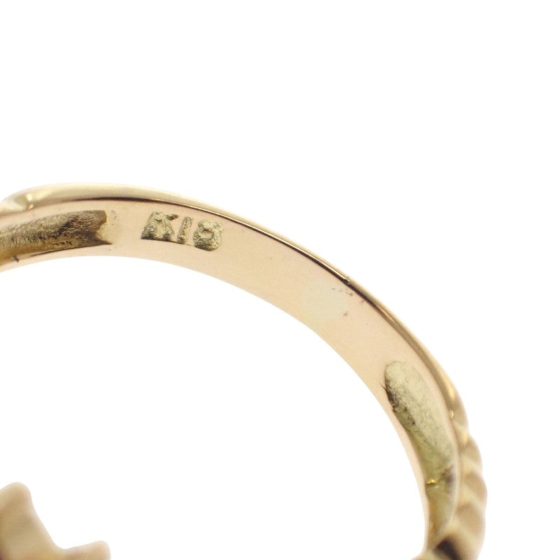 デザインジュエリー 5号 リング K18イエローゴールド ダイヤモンド ルビー レディース【中古】【Aランク】