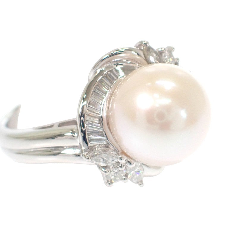 デザインジュエリー 11号 リング Pt900プラチナ ダイヤモンド パール ダイヤモンド レディース【中古】【Aランク】