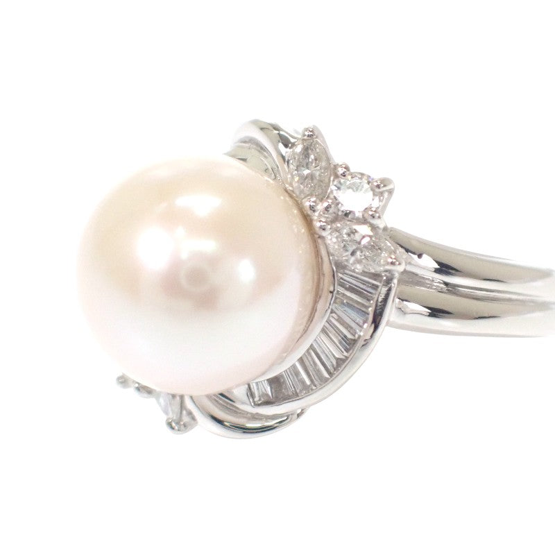デザインジュエリー 11号 リング Pt900プラチナ ダイヤモンド パール ダイヤモンド レディース【中古】【Aランク】
