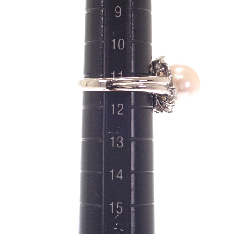 デザインジュエリー 11号 リング Pt900プラチナ ダイヤモンド パール ダイヤモンド レディース【中古】【Aランク】