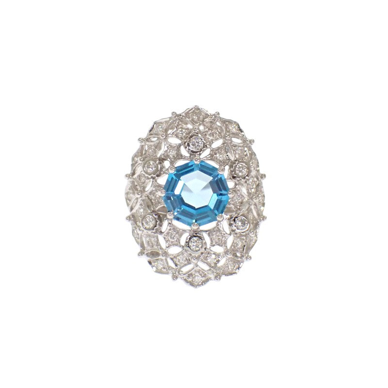 ブルーダイヤK18金WGリングサイズ22号1.1ct、刻印有箱2個付き！ ブルーダイヤK18金WGリングサイズ22号1.1ct、刻印有箱2個付き！ 楽天