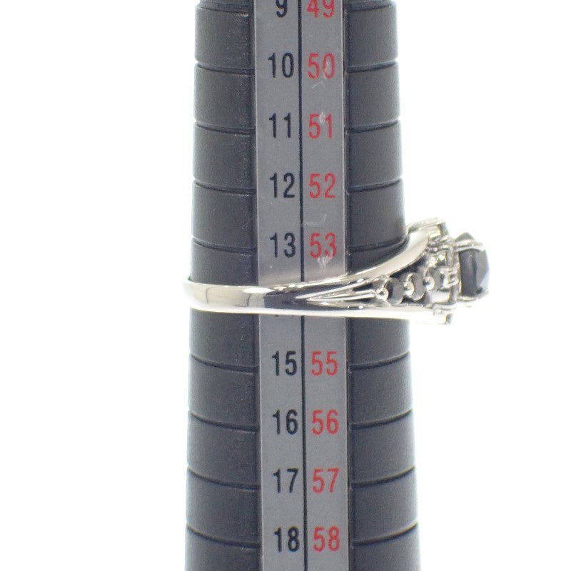 デザインジュエリー 14号 リング K18ホワイトゴールド ダイヤモンド ブラックダイヤモンド レディース【中古】【Aランク】