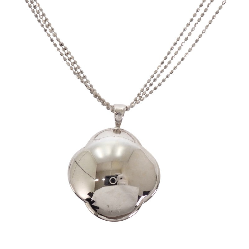 K18WG デザインジュエリー フラワー ネックレス K18ホワイトゴールド ダイヤモンド ルビー レディース【中古】【Aランク】