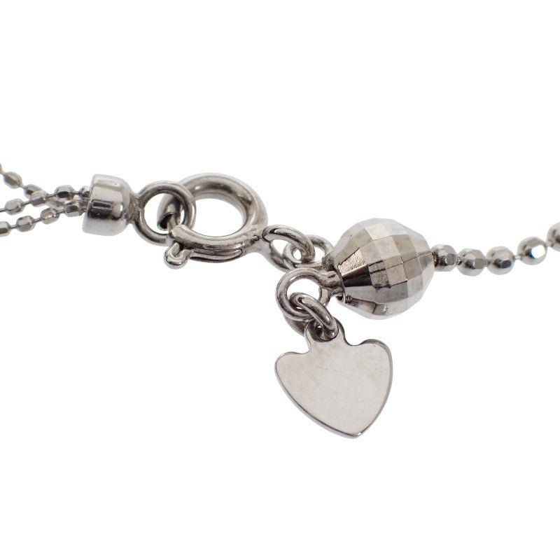 K18WG デザインジュエリー フラワー ネックレス K18ホワイトゴールド ダイヤモンド ルビー レディース【中古】【Aランク】