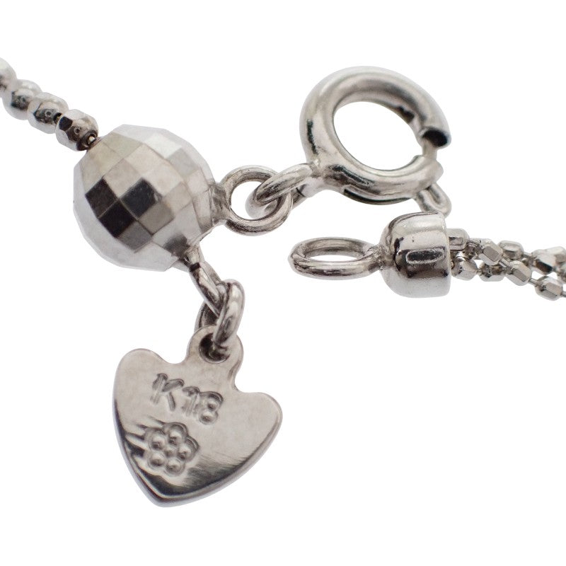 K18WG デザインジュエリー フラワー ネックレス K18ホワイトゴールド ダイヤモンド ルビー レディース【中古】【Aランク】