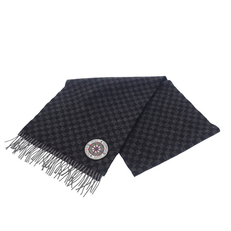 ルイヴィトン LOUIS VUITTON エシャルプ ダミエグラフィット マップ M75901 マフラー ウール アルパカ ブラック グレー メンズ【中古】【ABランク】