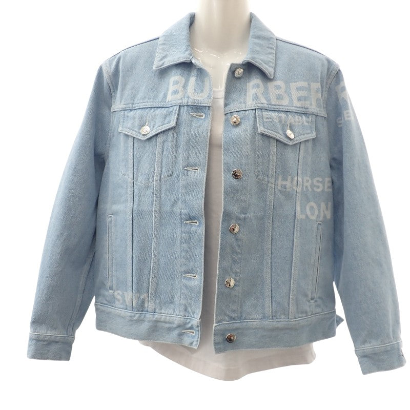 バーバリー BURBERRY ホースフェリープリント 38 8026710 デニムジャケット コットン ブルー ライトインディゴ メンズ【中古】【Aランク】