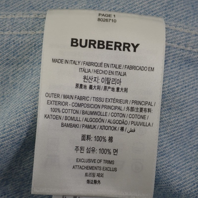 バーバリー BURBERRY ホースフェリープリント 38 8026710 デニムジャケット コットン ブルー ライトインディゴ メンズ【中古】【Aランク】