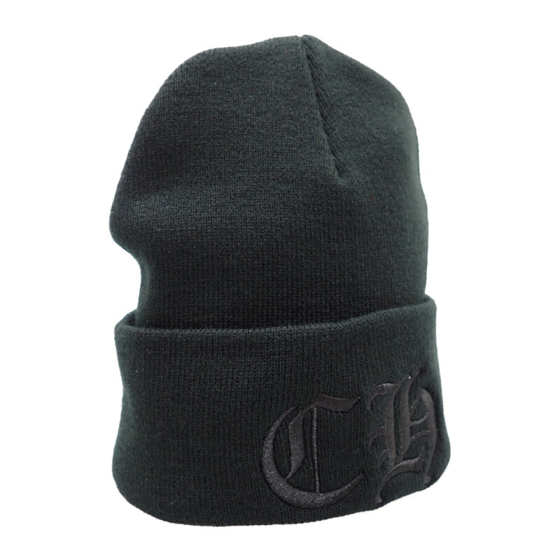 クロムハーツ CHROME HEARTS CHロゴ ビーニー CH Logo Beanie Watch Cap ニットキャップ アクリル ブラック 22cm メンズ【中古】【Aランク】
