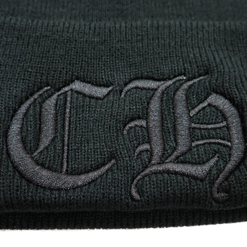 クロムハーツ CHROME HEARTS CHロゴ ビーニー CH Logo Beanie Watch Cap ニットキャップ アクリル ブラック 22cm メンズ【中古】【Aランク】