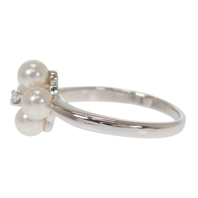 ミキモト MIKIMOTO パール 9号 リング K18ホワイトゴールド アコヤ真珠 ダイヤモンド レディース【中古】【Aランク】
