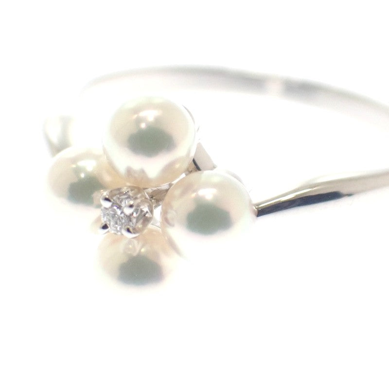 ミキモト MIKIMOTO パール 9号 リング K18ホワイトゴールド アコヤ真珠 ダイヤモンド レディース【中古】【Aランク】