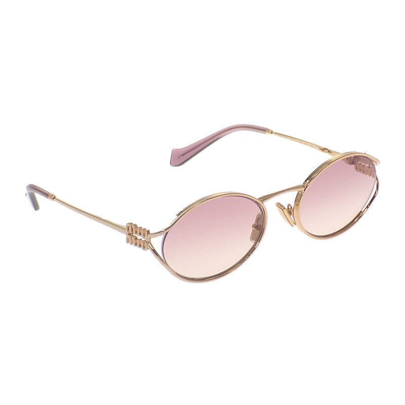 ミュウミュウ MIUMIU ロゴ SMU52Y_EZVN_FE20F_C_054 サングラス メタル ローズゴールド レディース【中古】【Aランク】