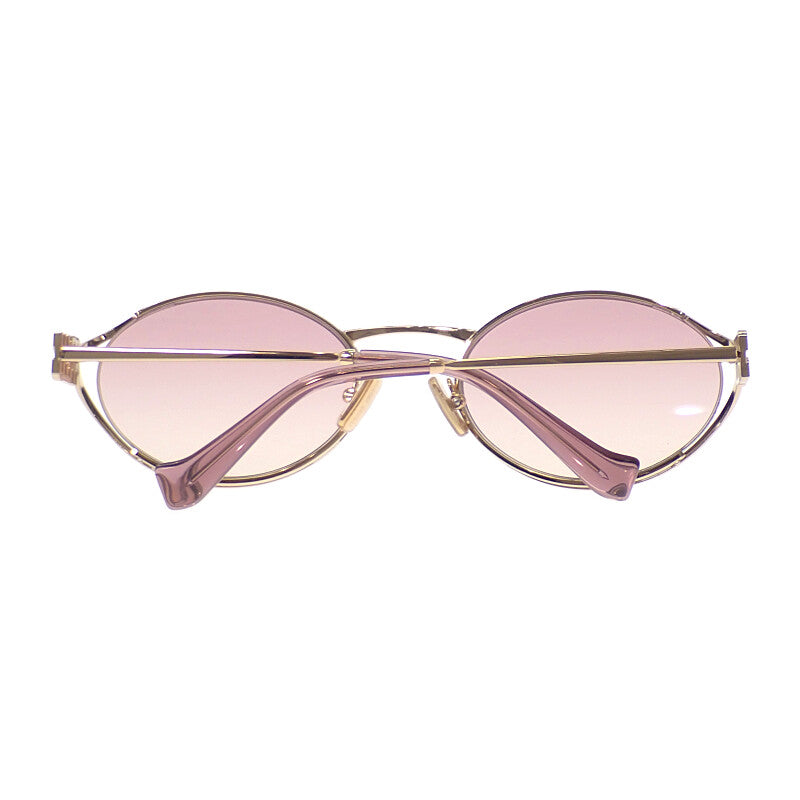 ミュウミュウ MIUMIU ロゴ SMU52Y_EZVN_FE20F_C_054 サングラス メタル ローズゴールド レディース【中古】【Aランク】