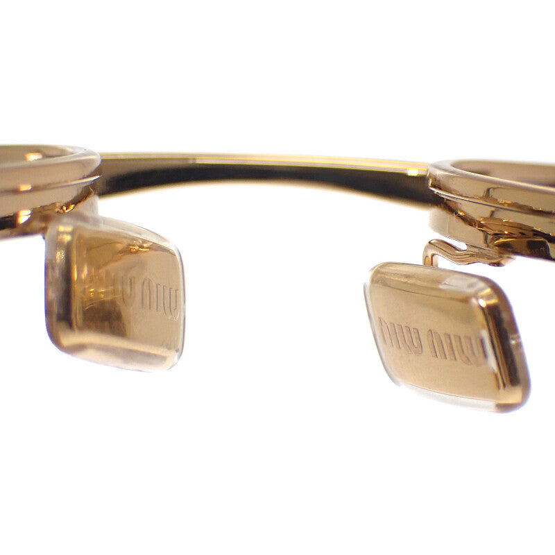 ミュウミュウ MIUMIU ロゴ SMU52Y_EZVN_FE20F_C_054 サングラス メタル ローズゴールド レディース【中古】【Aランク】