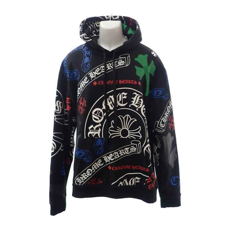 クロムハーツ CHROME HEARTS ステンシルフーディ L パーカー コットン ブラック マルチカラー メンズ【中古】【Bランク】