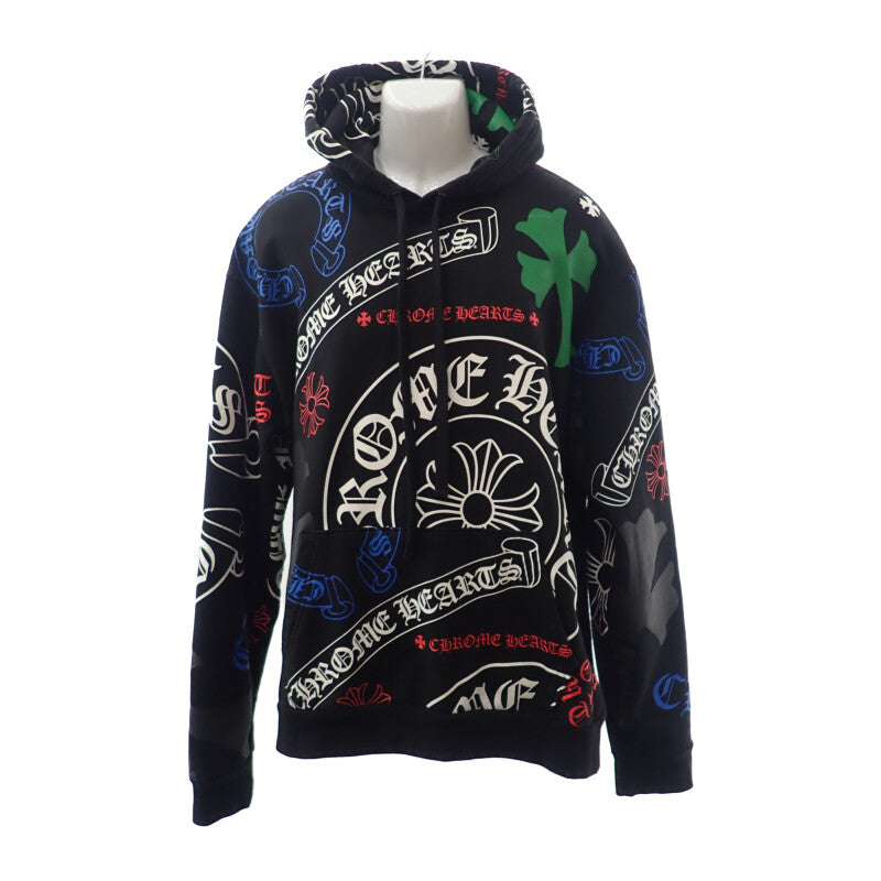 クロムハーツ CHROME HEARTS ステンシルフーディ L パーカー コットン ブラック マルチカラー メンズ【中古】【Bランク】