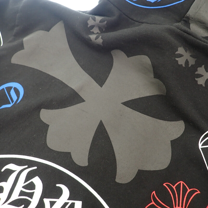 クロムハーツ CHROME HEARTS ステンシルフーディ L パーカー コットン ブラック マルチカラー メンズ【中古】【Bランク】