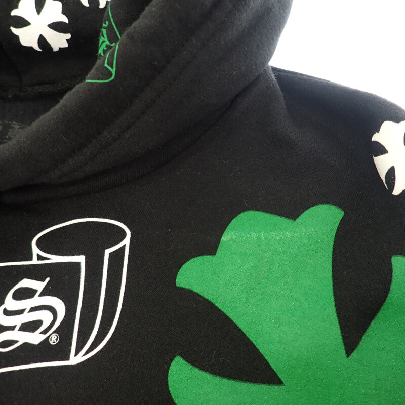 クロムハーツ CHROME HEARTS ステンシルフーディ L パーカー コットン ブラック マルチカラー メンズ【中古】【Bランク】