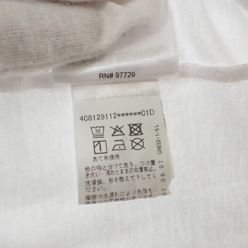 クロムハーツ CHROME HEARTS ネックロゴ ロングスリーブ トップス L 長袖Tシャツ コットン ホワイト ブルー メンズ【中古】【ABランク】