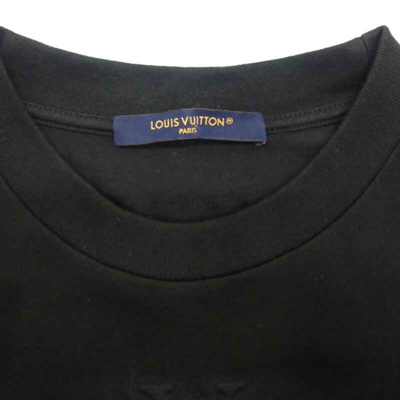 ルイヴィトン LOUIS VUITTON エンボス LV Tシャツ S 1AGIJ3 半袖Tシャツ コットン ノワール メンズ レディース【中古】【ABランク】