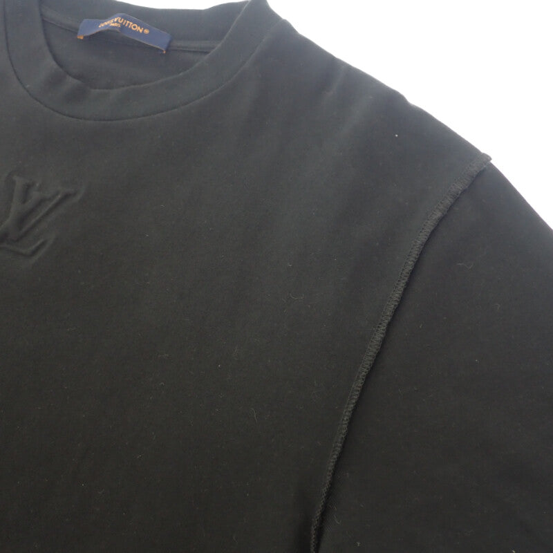 ルイヴィトン LOUIS VUITTON エンボス LV Tシャツ S 1AGIJ3 半袖Tシャツ コットン ノワール メンズ【中古】【ABランク】