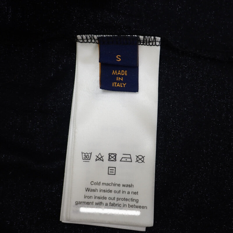 路易威登 LOUIS VUITTON 壓花 LV T恤 S 1AGIJ3 短袖T恤 棉 黑色 男款 女款【二手】【AB級】