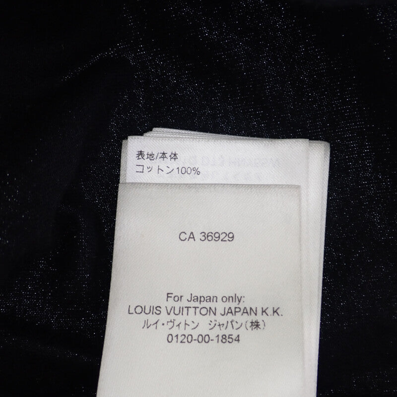 路易威登 LOUIS VUITTON 壓花 LV T恤 S 1AGIJ3 短袖T恤 棉 黑色 男款 女款【二手】【AB級】