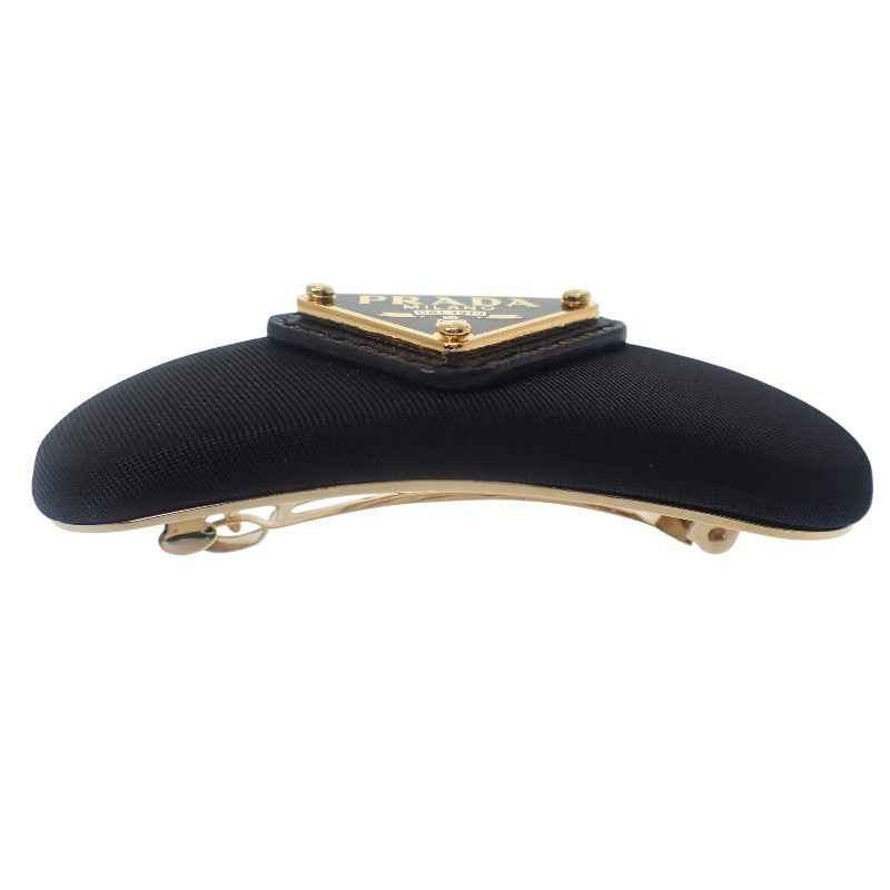 プラダ PRADA Re-Nylon ヘアクリップ 1IF129 ヘアアクセサリー テスート NERO ブラック レディース【中古】【Aランク】