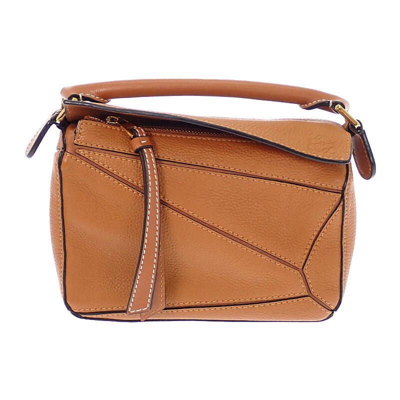 ロエベ LOEWE パズル ミニ A510P88X60 ショルダーバッグ カーフ ブラウン ゴールド金具 レディース【中古】【Aランク】