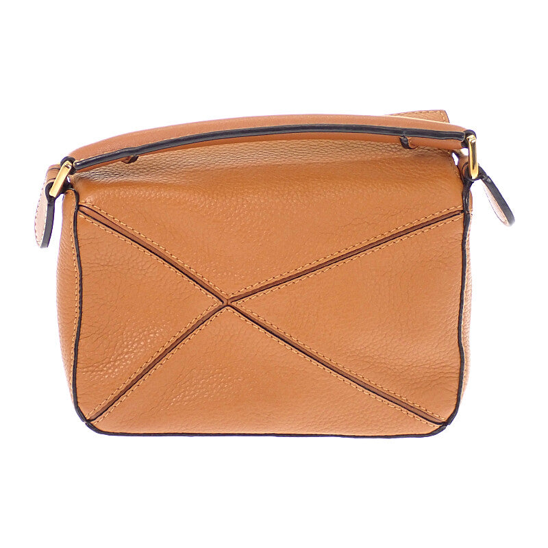 ロエベ LOEWE パズル ミニ A510P88X60 ショルダーバッグ カーフ ブラウン ゴールド金具 レディース【中古】【Aランク】