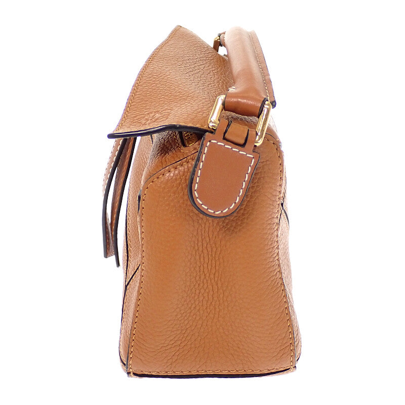 ロエベ LOEWE パズル ミニ A510P88X60 ショルダーバッグ カーフ ブラウン ゴールド金具 レディース【中古】【Aランク】