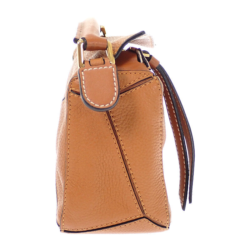 ロエベ LOEWE パズル ミニ A510P88X60 ショルダーバッグ カーフ ブラウン ゴールド金具 レディース【中古】【Aランク】