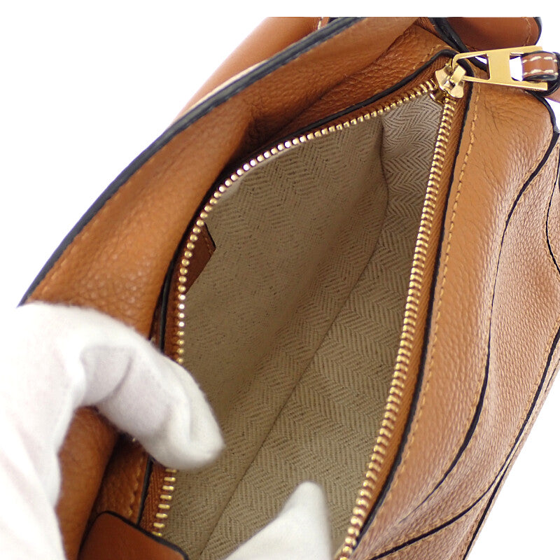 ロエベ LOEWE パズル ミニ A510P88X60 ショルダーバッグ カーフ ブラウン ゴールド金具 レディース【中古】【Aランク】