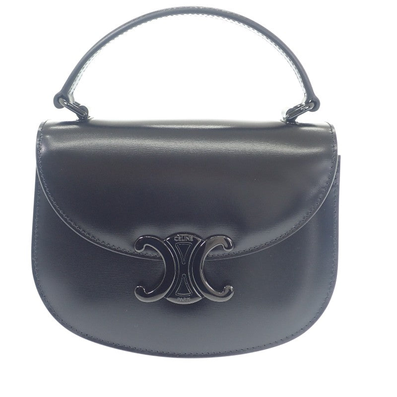 セリーヌ CELINE ミニ ブザス クレア 10L063GHZ.38NN ショルダーバッグ カーフ ラムスキン ブラック レディース【中古】【Aランク】