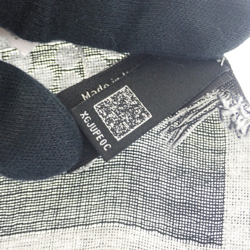 香奈兒 CHANEL Logo 圍巾 羊毛 絲綢 黑色 女士【二手】【SA級】