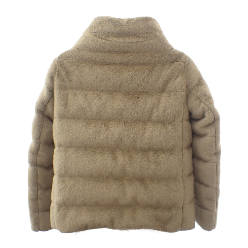 ヘルノ Herno エコファー ショートダウン 40 PI1166D-12354-2155 ダウンジャケット ポリエステル ベージュ レディース【中古】【Aランク】